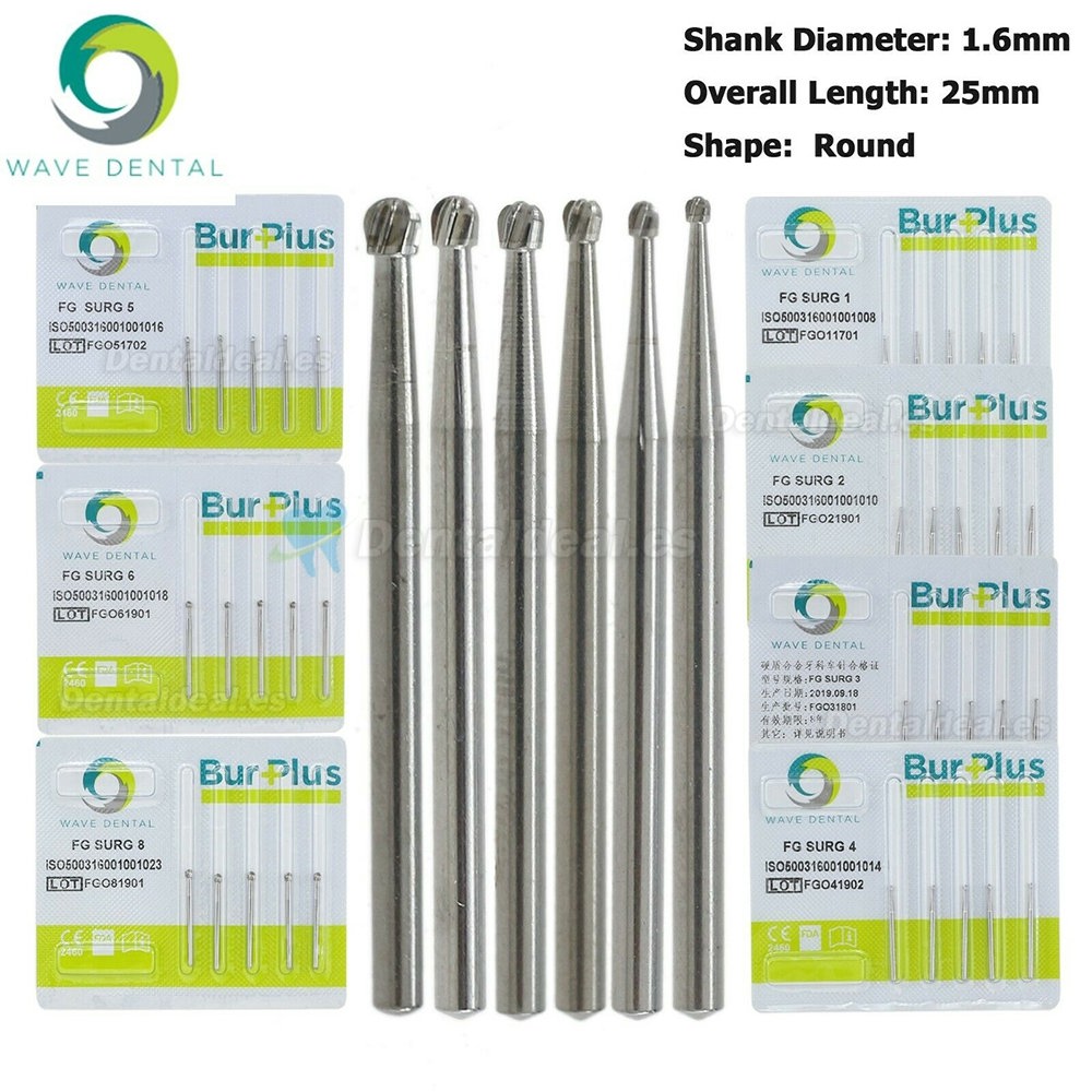 10Pcs FG Surgical Length 1 2 4 5 6 8 Burs Dental Friction Grip Shank Carbide Surgical Bur